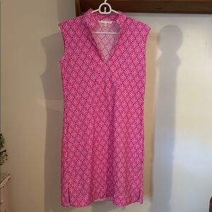 Jude Connally Pink Sleeveless Patterned Dress S Never Worn